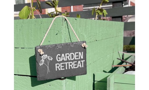 Garden Retreat Slate Hanging Sign